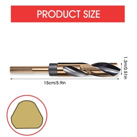 Grevosea 13mm Drill Bit, Reduced Shank Drill Bit Metal Drill Bit Cobalt Drill Bits for Hardened Steel Metal Alloy and Building Engineering Woodworking DIY Projects