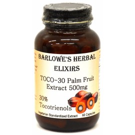 Barlowe's Herbal Elixirs TOCO-30 | Tocotrienol Palm Fruit Extract | Stearate Free | Bottled in Glass