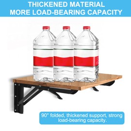 Stainless Steel Folding Console Heavy Duty 300 mm, 2 Pieces Folding Angle Heavy Duty Load 120 kg, Folding Hinges Table Tops, Folding Console with Lock, Shelf Bracket Foldable for Folding Table Wall