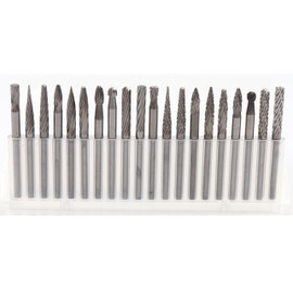 cSeao 20pcs 1/8" Shank Tungsten Steel Carbide Rotary Tool Bits for Die Grinder, DIY, Woodworking, Engraving, Metal Carving, Drilling, Polishing