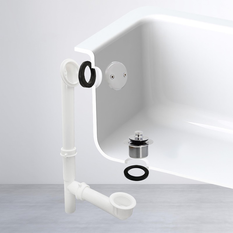 Westbrass Y594244CP White Tubular Twist & Close Bath Waste and