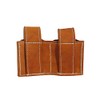 Barsony Saddle Tan Leather Revolver Double Speed Loader Pouch for