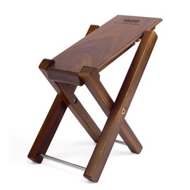 MUSO Guitar Footrest Stool, Folded Wooden Pedal, 4 Level Adjustable,Suitable for Classical Acoustic Guitar,Ergonomic & Durable (America Black Walnut)