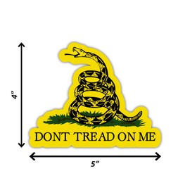 Gadsden Flag Sticker - Don't Tread On Me Sticker - 5 Inches - for Car Truck SUV Van Window Bumper Wall Laptop (Di Cut Vinyl)