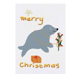 Azeeda 'Frohe Weihnachten von Mr Seal' Temporäres Tattoo - Hautfreundlicher & Ungiftiger Abziehbild · Wasserfest (TO00077575)