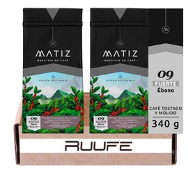 Matiz Colombian Strong Coffee (2 Pack) Matiz Cafe Colombiano Fuerte roasted and ground coffee Strong Matiz Colombian Coffee Ruufe 2 Pack Matiz Ebano