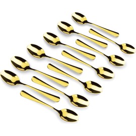 Q&A Demitasse Espresso Spoons, 4.1 Inch Stainless Steel Mini Coffee Spoons, Pack of 12, Gold