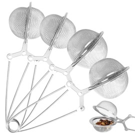 4 Stück Teezange, Teezange für Losen Tee Aus Rostfreiem Edelstahl, Kugelform Teesieb für Losen Tee, Feinmaschige Teekugel für Loses Blatt-Tee, Gewürze und Gewürzmischungen