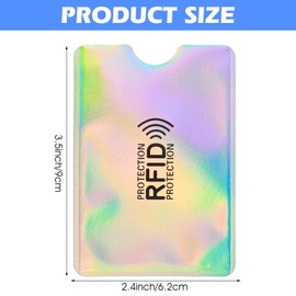 12 RFID Blocking Card Sleeves Set, Identity Theft Protection Secure Sleeves Set, Credit Card Protector RFID Blocking Sleeve, Waterproof Aluminum Foil Slim Design (6 Color, Each Color 2 Pair)