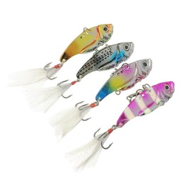 [Alludo Fishing Equipment] Metal Vibe 0.2 oz (7.5 g) Version, 1.7 inches (4.3 cm), Set of 4 4 Colors, D, Proven Explosion Fishing Color Special Lure Set, Metal Vibe for Target Fish (Sea Bass,