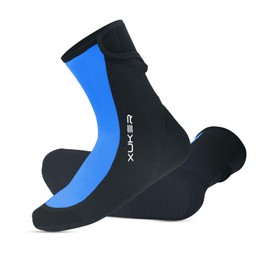 XUKER Sand Proof Beach Volleyball Socks Anti Slip Quick Dry Water Socks Swim Dive Socks for Sand Beach Soccer Tennis, Blue, XL
