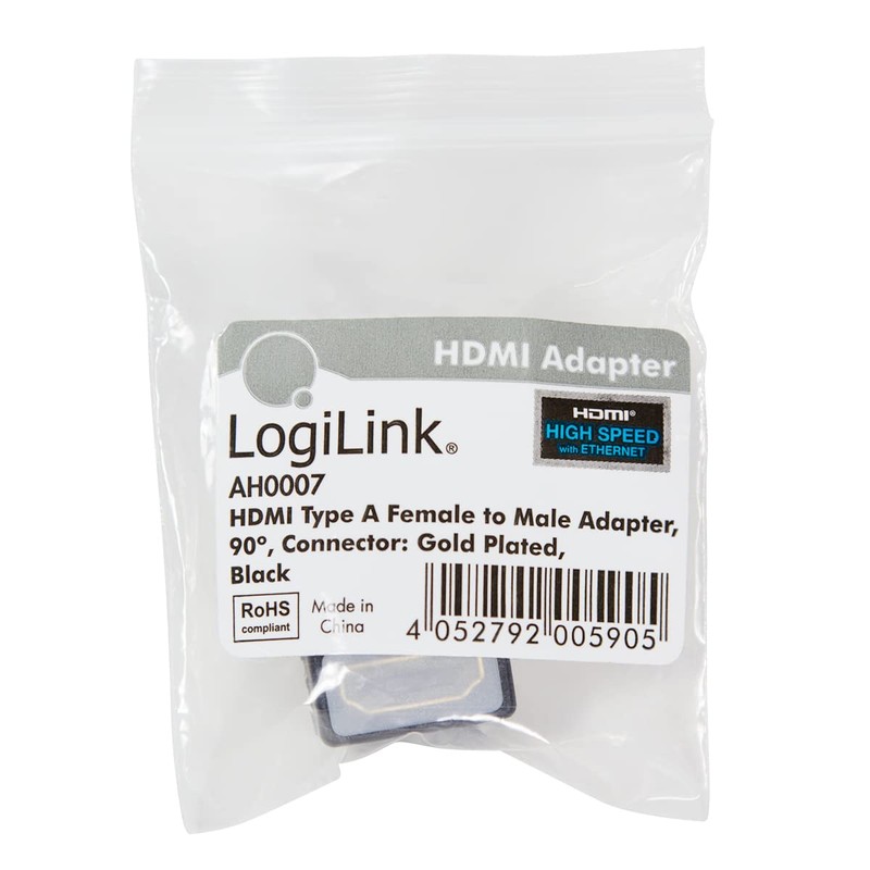 LogiLink AM to AF 90 Degree Small HDMI Adapter