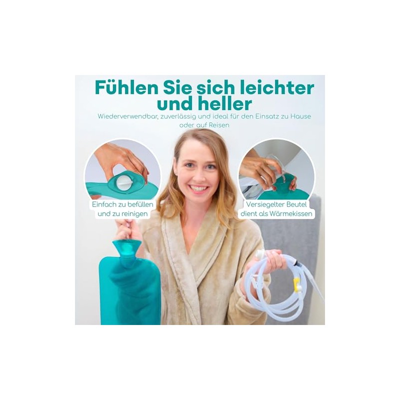 Medi Grade Enema Kit for Intimate Cleansing for Home, Turquoise,