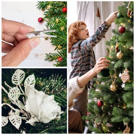 48Pcs Metal Clips, Small Roach Clips for Christmas Flowers Decorations Tree, Christmas Ornaments Clips Accessories, 4.5cm/1.7inch Spring Clips for Artificial Flower DIY Card Photo Memo Clip