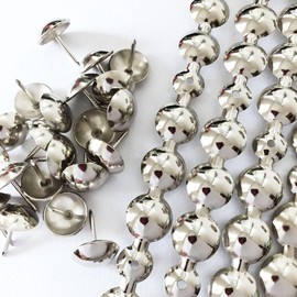 Let's Decorate 10 Meters D16mm Nickel Plated Decorative Nail Strips/Nailhead Trims,Upholstery Sofa Tacks,Loosing Tacks Matched (M:16mm Nickel)
