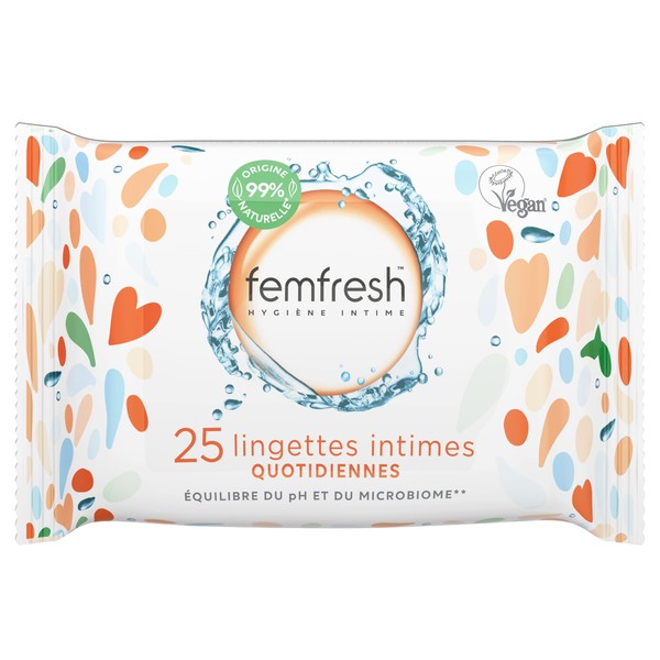 Femfresh - Lingettes Intimes Quotidiennes, Aloe Vera & Calendula - 25 Lingettes