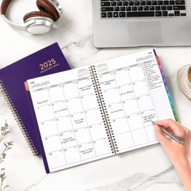 2025 Appointment Book/Planner - 8.2" x 10.9", Daily Planner 2025, Jan. - Dec. 2025, 2025 Daily Hourly Planner with 30-Minute Interval, 12 Monthly Tabs