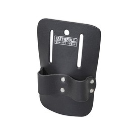 Faithfull Black Leather Double Loop Scaffold Spanner Holder for Tool Belt