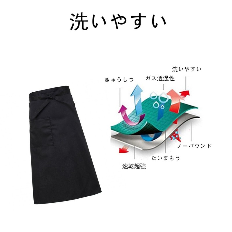 BRIIKPP Unisex Black Apron, Set of 2, Perfect for Cafe,