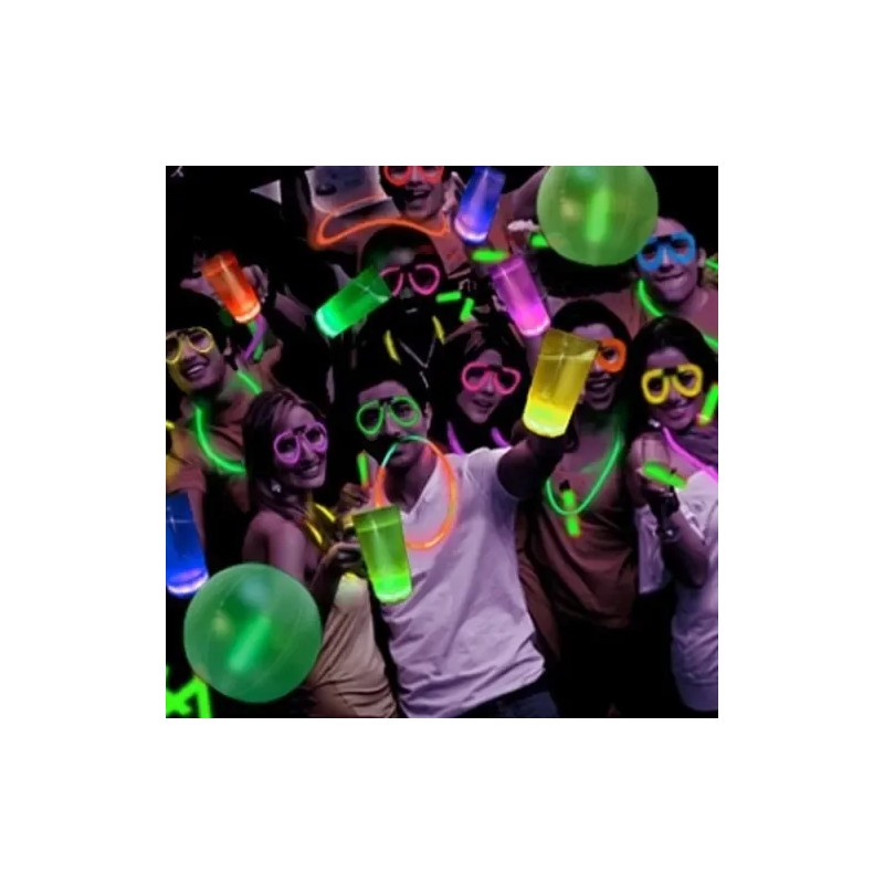 Kit de 100 pulseras LED fluorescentes de neón para fiestas