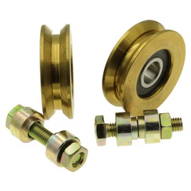 (V50-8) Pack of 2 Sliding gate Wheels Pulley Wheels V Groove Steel Wheels Made in The EU (50 mm Diameter - 8 mm Shaft)