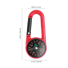 STOBOK Pack of 12 Carabiner Key Ring Clip Compass Carabiner for Travel Hiking (Random Colours)