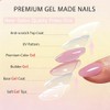 SXVME Uñas postizas cortas de gel suave, 32 piezas, 16