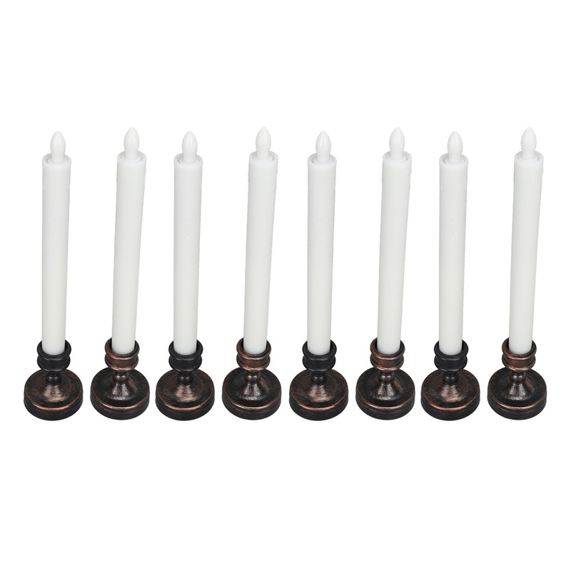 8PCS LED Taper Candle Flameless Window Candle Remote Control Warm