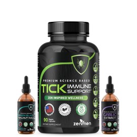 Zenmen Post Tick Bite Support Lite Bundle - Post Contact Protocol - 1 Tick Immune Support + 1 Garlic Tincture + 1 Green Black Walnut Tincture
