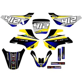 2000-2006 JR 50, Surge Yellow Complete Custom Graphics Kit, Senge Graphics, Compatible with Suzuki