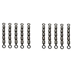 Set: 2-3 packs (10-15 pieces) Behr 5-fold swivel trout swivels black nickel, 9-19 kg fishing swivels + free Petri Heil! sticker (size 10, 14 kg)