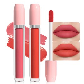 BINGBRUSH Super Stay Matte Longwear No-Budge Liquid Lipstick Makeup,Highly Pigmented Color and Instant Shine, Cheeky, Soft Matte Lip Cream Lightweight Lipgloss (09#&16#, Pack of 2)