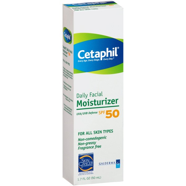 Cetaphil Daily Facial Moisturizer with sunscreen SPF 50+, 1.7 oz