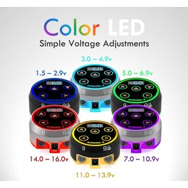 BestParts Tattoo Power Supply - Aurora II Power Supply 2nd Gen Colorful Voltage Fits All Tattoo Machine (Silver)