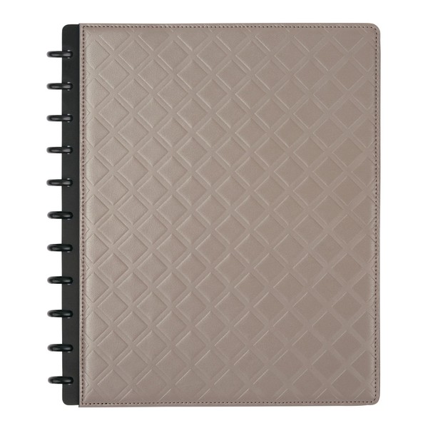 TUL® Discbound Notebook With Debossed Leather Cover, Letter Size, Narrow