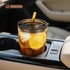Zukro 13 oz Glass Iced Coffee Cups with Lid and