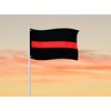 3x5 Feet Thin Red and Black Line Horizontal Stripes Flag
