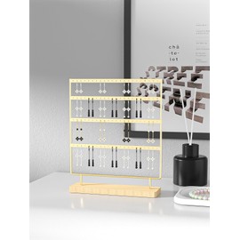 Julysky Earring Holder Organizer,Earring Holder Stand for Hanging Earrings,Earring Display Stand，Earring Organizer Stand，Earring Tree (Golden, 4 Layers)