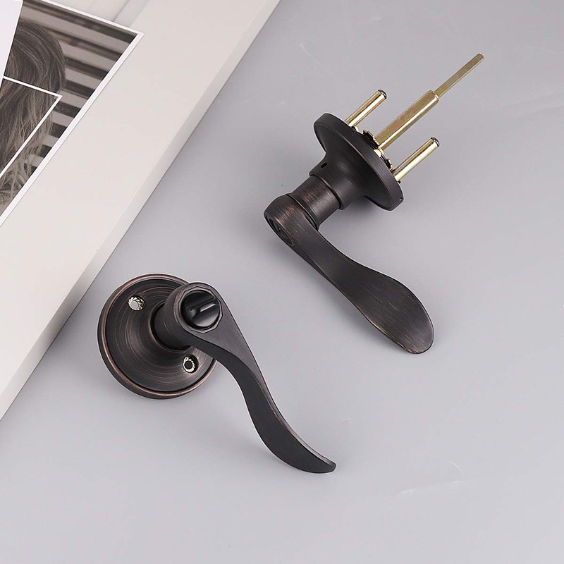 Gobrico 6 Pack Oil Rubbed Bronze Privacy Door Levers for