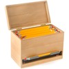YEGEER Pencil Dispenser for Classroom, Wooden Pencil Holder for Desk,