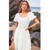 PRETTYGARDEN Short Sleeve Tiered Summer Dresses for Women 2024 Vacation