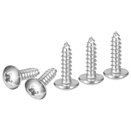 DTGN #6x1/2 Sheet Metal Screws - 50 Pack - for Wood, Furniture - 304 Stainless Steel Phillips Truss Head Self Tapping Tip Wood Screws - Silver