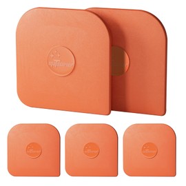 Pan Scraper, 5 Pcs Pot Scraper Plastic, Pot Scraper Non Scratch for Cast Iron, Pot and Pan Cleaning, Sturdy Scraper Kitchen Tool-Orange