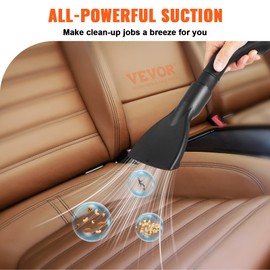 VEVOR Shop Vac Wet and Dry Vacuum Cleaner 2.6 Gallon 2.5 Peak HP - Powerful Suction with Blower Function & Attachments 3-in-1 Crevice Nozzle - Perfect for Car Carpet Debris Pet Hair Black/Yellow