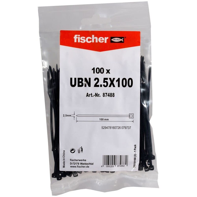fischer Cable Tie UBN 2.5 x 100 Black