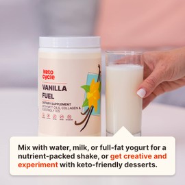 Keto Cycle Low Carb Protein Powder MCT Oils & Electrolytes Powder - Keto Vanilla Collagen Powder - Keto Protein Powder - Gluten Free Keto Collagen Peptides in Keto Shake & Coffee (20 Servings)