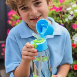 b.box TritanTM Drink & Water Bottle | Easy Grip Bottle and Leakproof Lid | Cool Modern Child Friendly Design, Best for After Sippy Cup | 450ml/15oz (Lilac Pop)