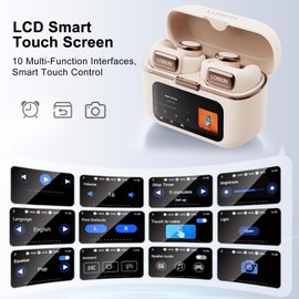 Open Ear Headphones Bluetooth 5.4, Clip On Headphones Bone Sound with LED Display and 4 GB Memory, Open Earbuds Wireless Headphones, 36 Hours Playtime, Sports Headphones for Fitness Running