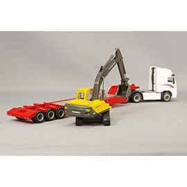 Cararama 185-002 Volvo FH12 Excavator Car, EC210, Loading 1/87 Scale