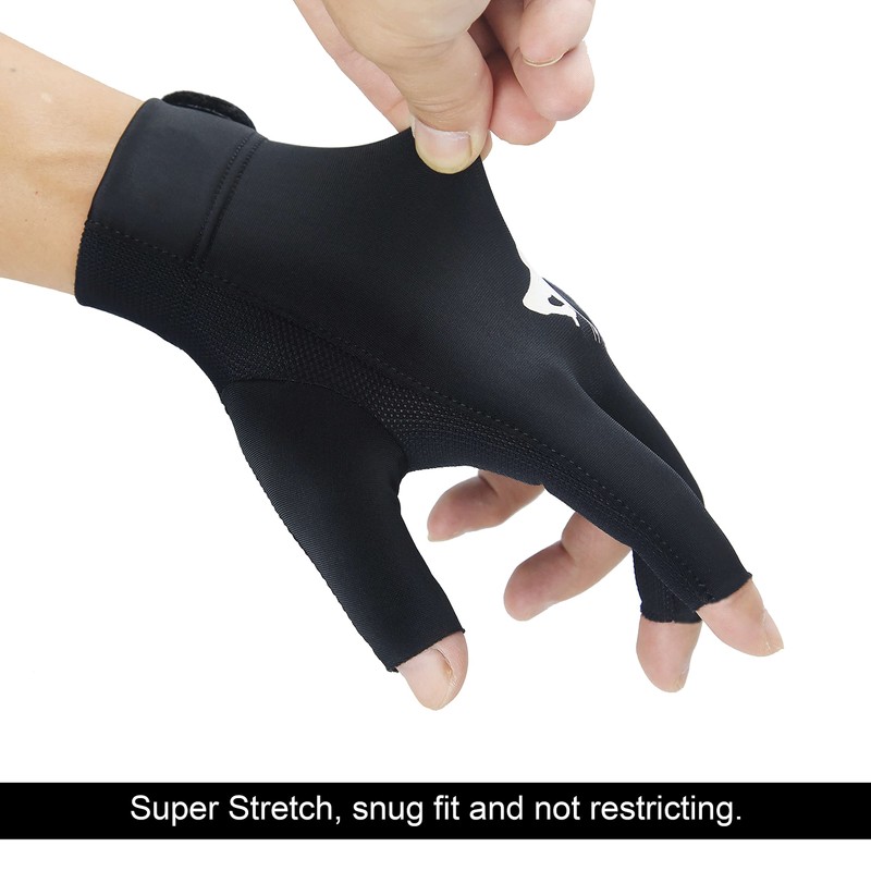 Quick-Dry Breathable Billiard Pool Gloves, Shooters Carom Snooker Cue Sport